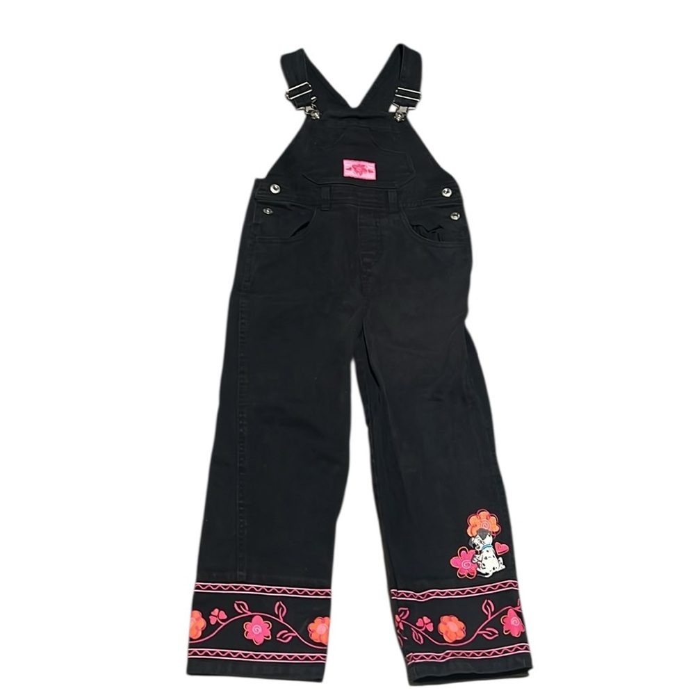 Vintage Disney 102 Dalmatians Black Denim Overalls